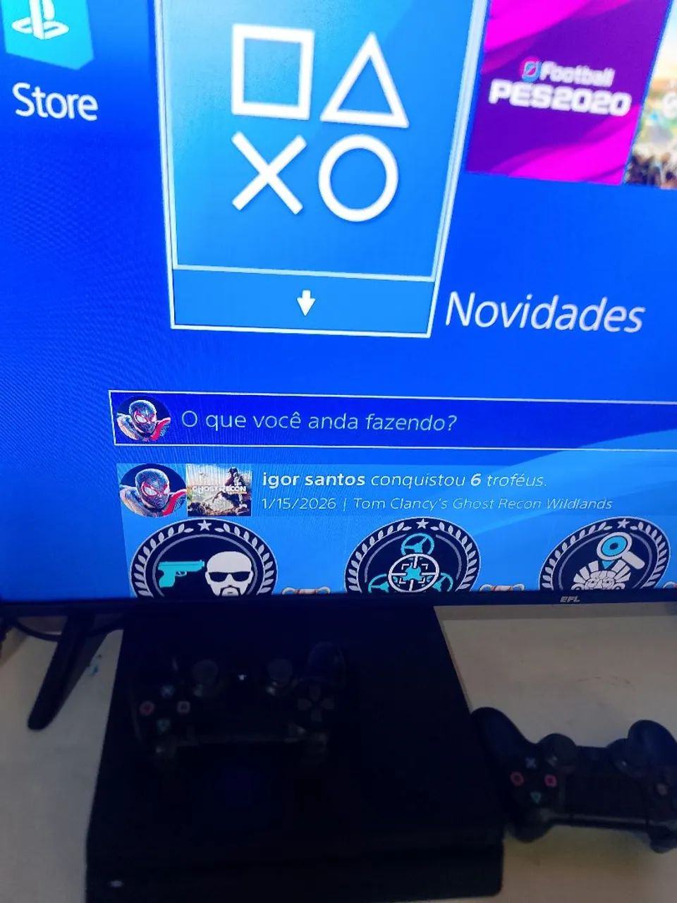 Ps 4 slim todo perfeito único dono  - Foto 3