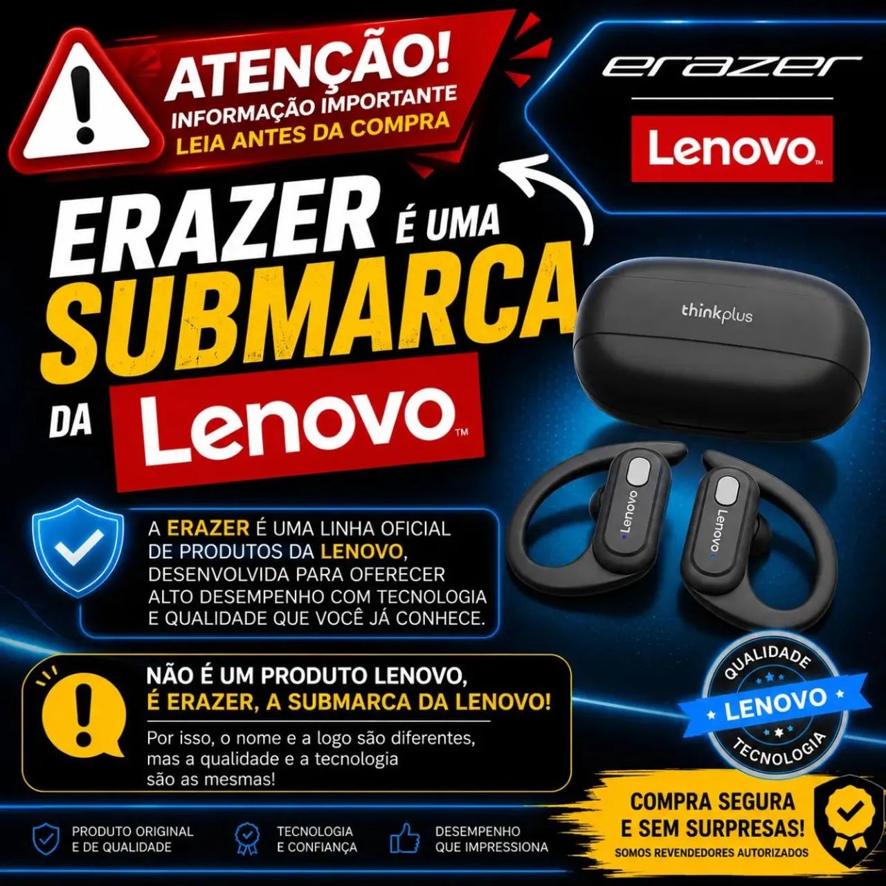 Fone Lenovo Xt60 Erazer - Foto 4