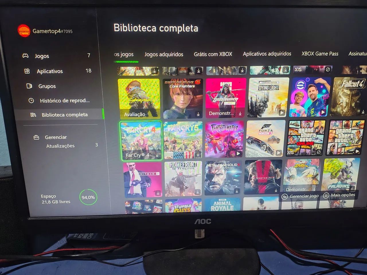 Xbox One S, com controle original. - Foto 4