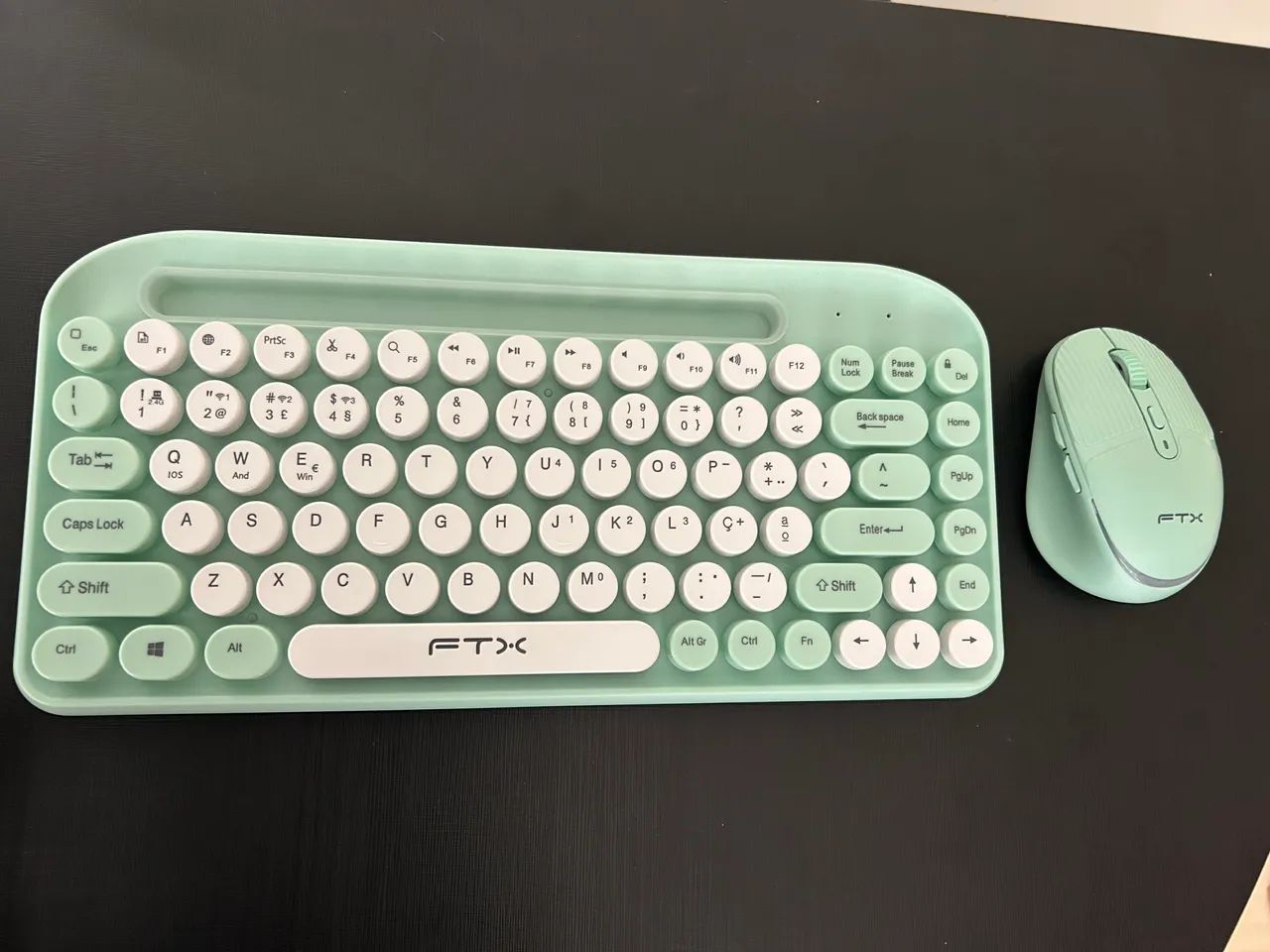 Kit Teclado + Mouse sem fio Bluetooth - Verde