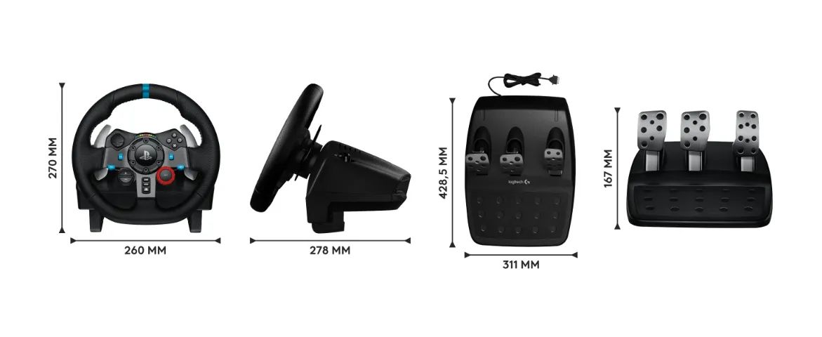 Volante e Pedais Logitech G29 Driving Force com Force Feedback para PS5, PS4, PS3 e PC - Foto 4