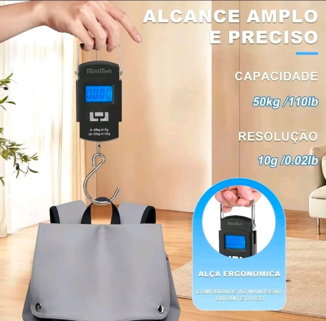 Balança Portátil Digital até 50kg - Foto 3