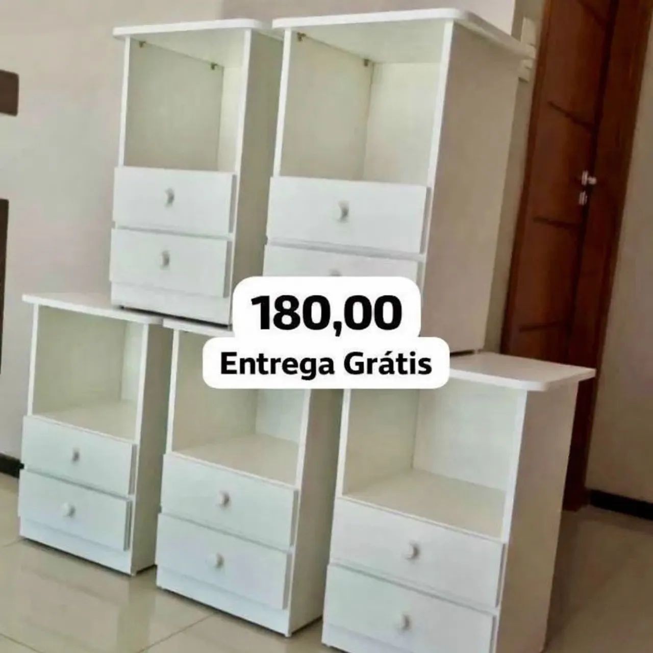 Criado-Mudo MDF Branco (Entregamos)