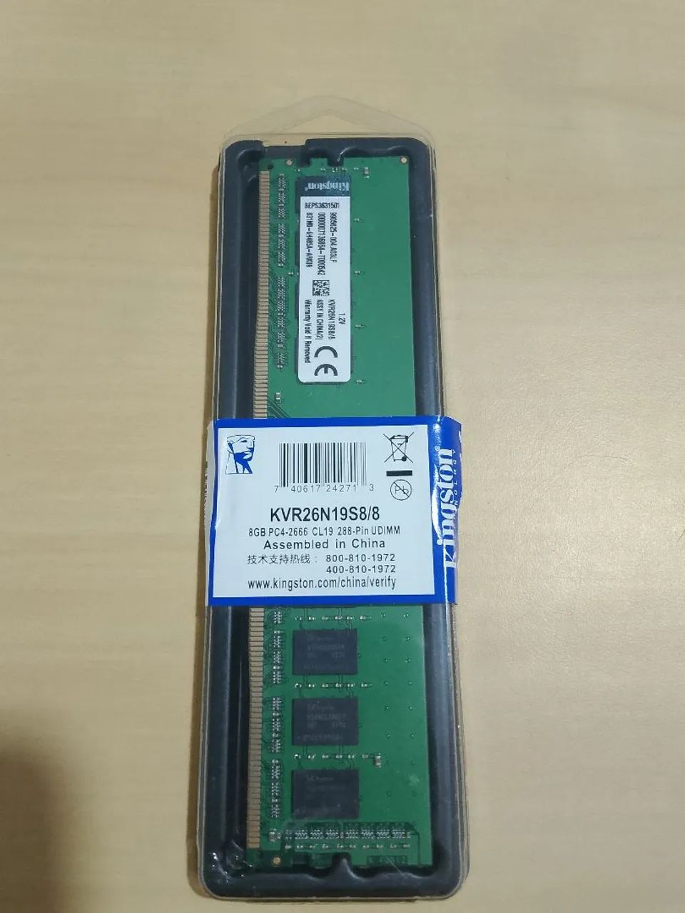 Memória ram ddr4 2666 MHz /8GB PC Kingston 