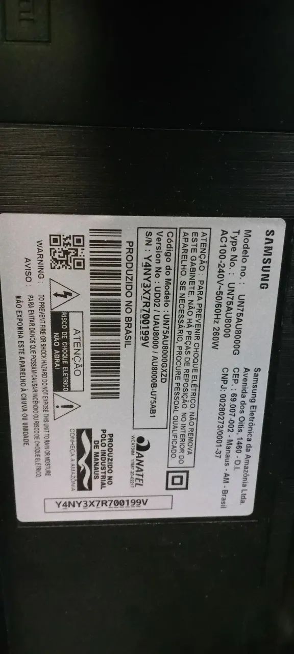 Tv Samsung 75 polegadas com defeito - Foto 2