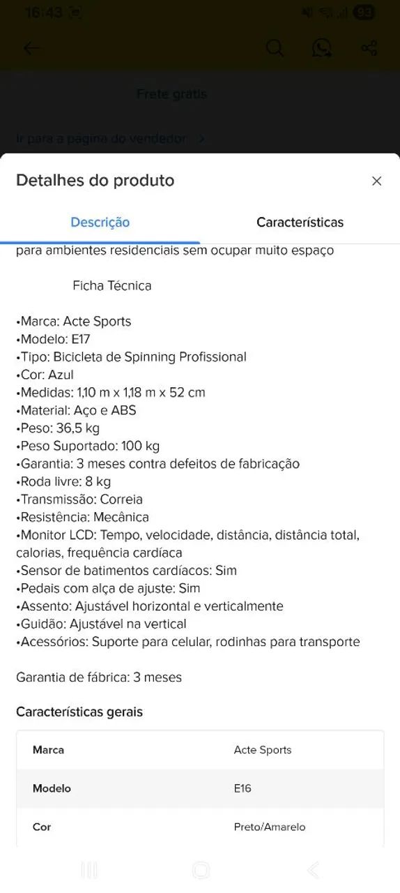 Bicicleta ergométrica spinning Acte E16 8kg  - Foto 5