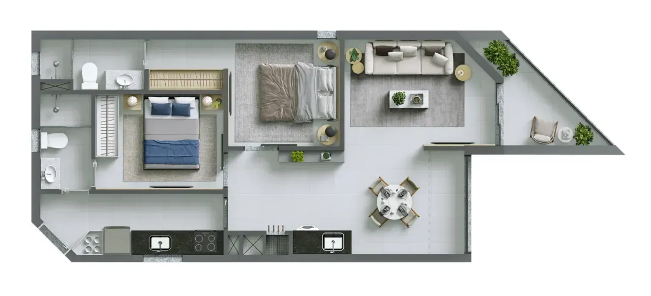 PLANTA 70m²