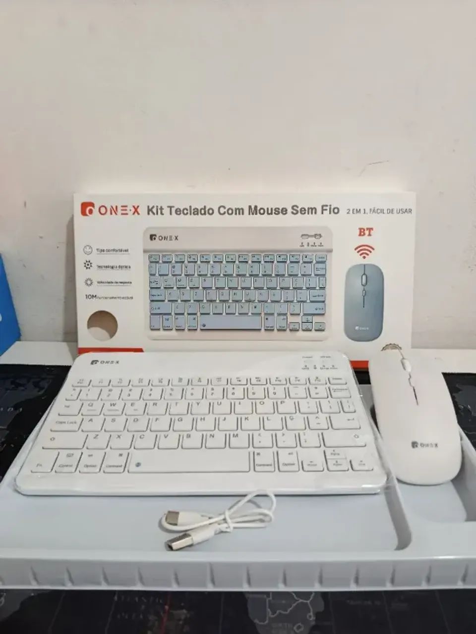 Teclado e Mouse sem fio para Tablet Celular Ipad - Foto 4