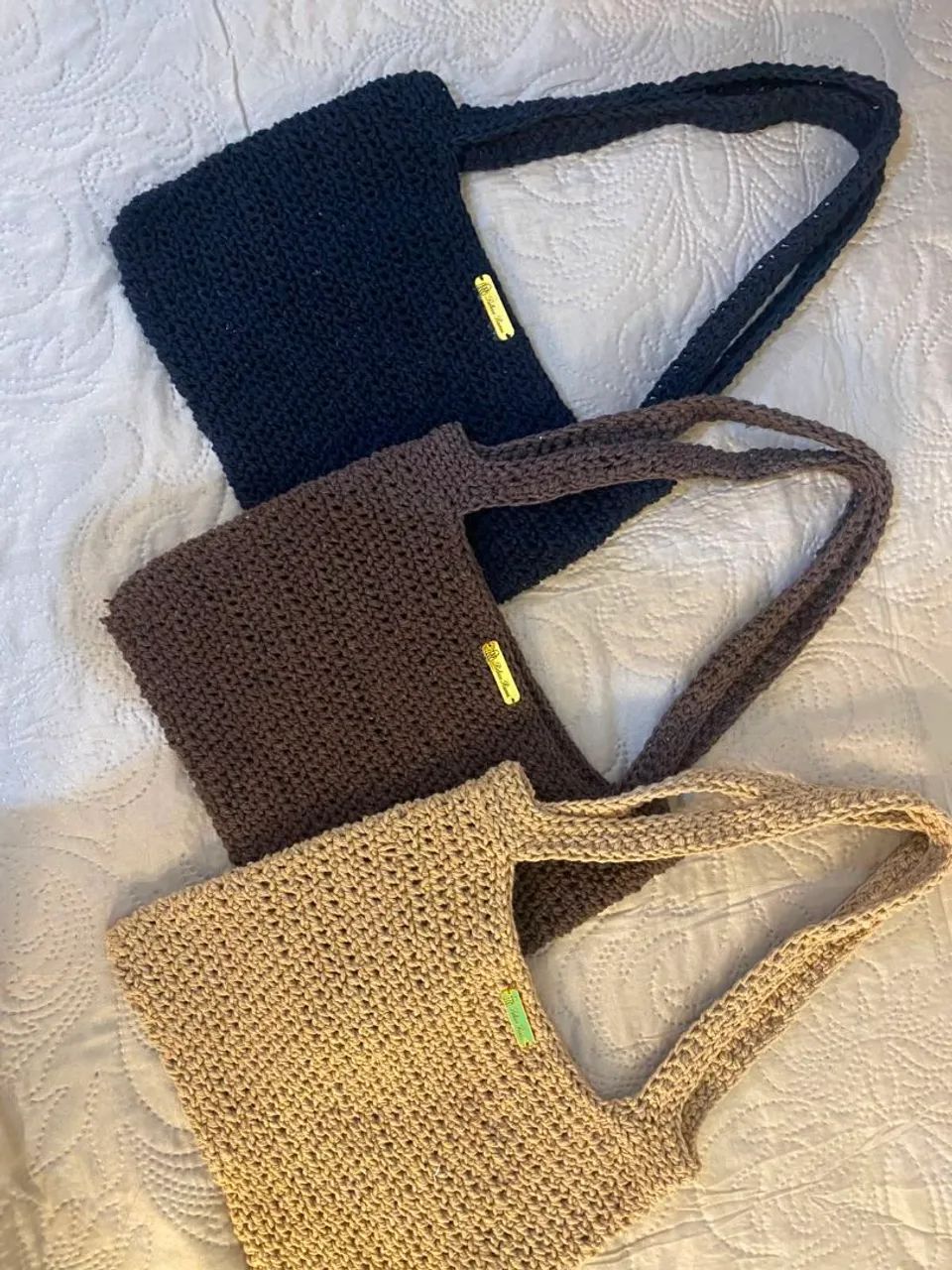 Bolsas de crochê barbante uma unidade de cada cor  - Foto 2
