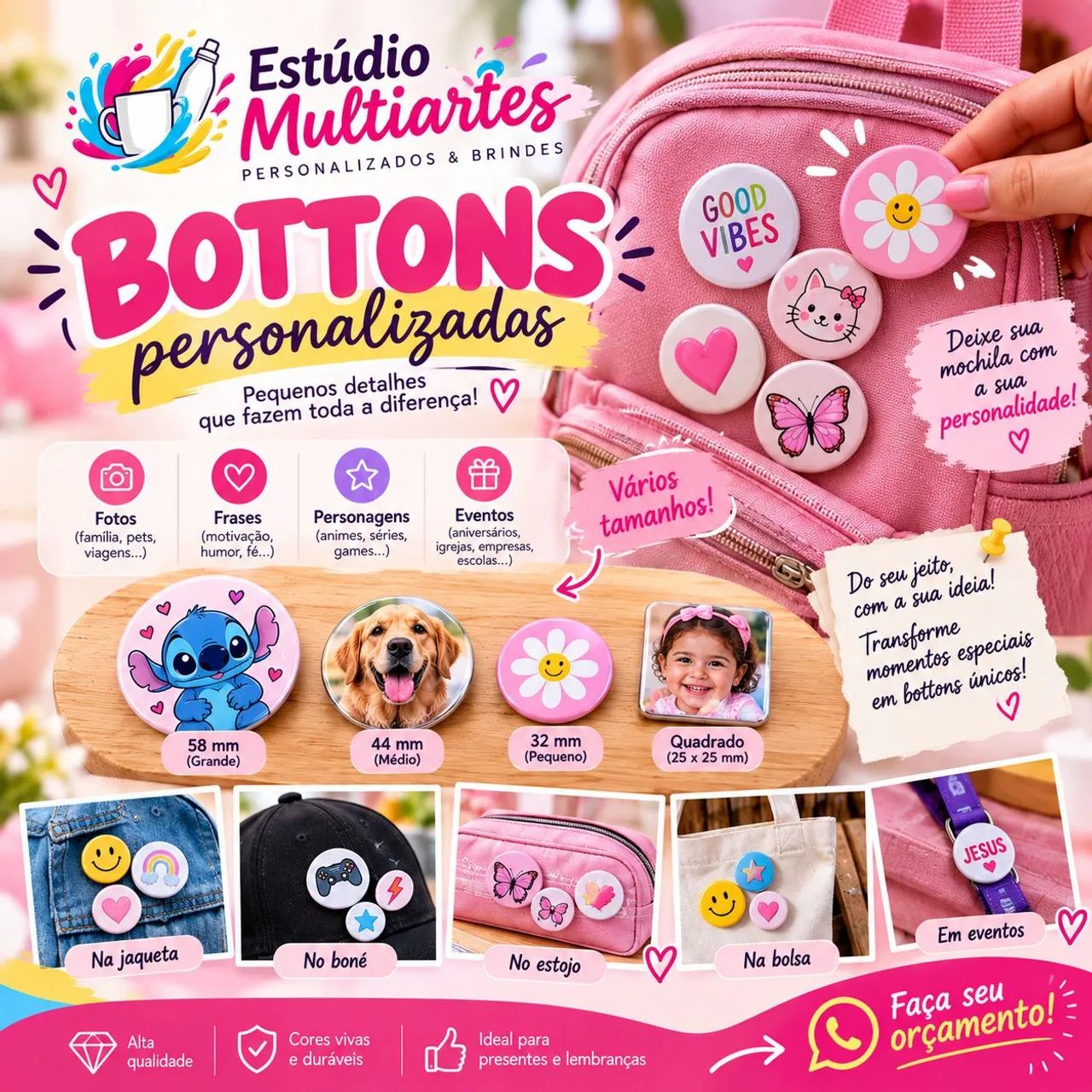 Botton Personalizado botão broche - Foto 5