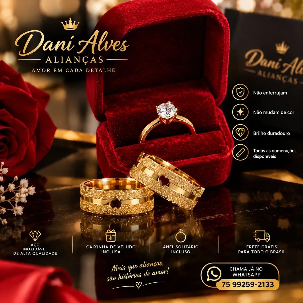 Aliança de namoro noivado e casamento  - Foto 2