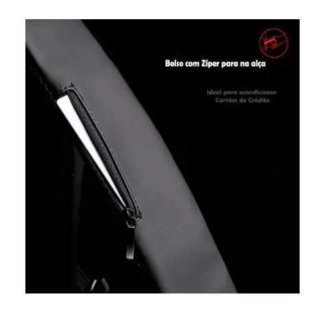 Bolsa Transversal Impermeável com Cadeado Antifurto e Cabo USB - Foto 5