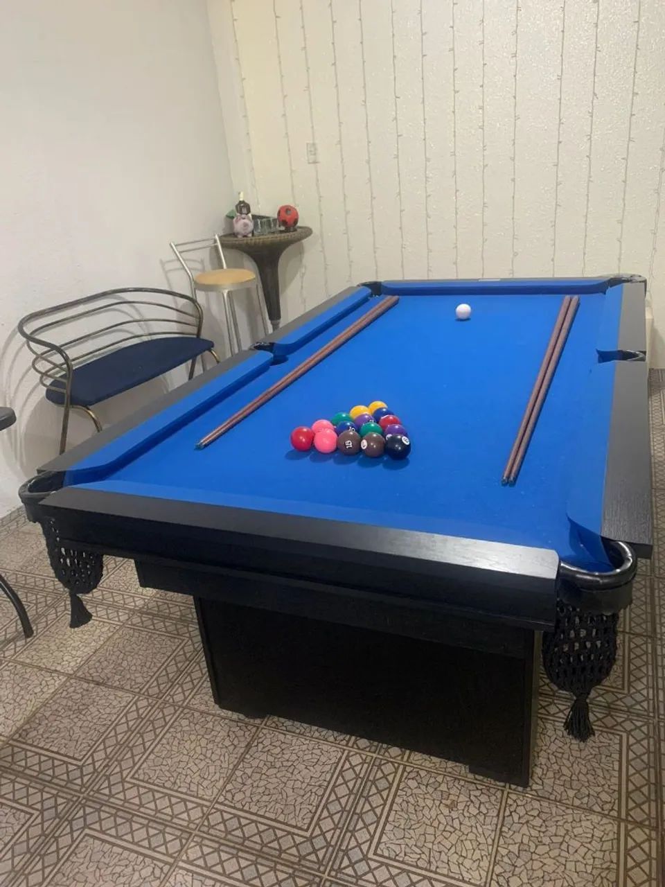 Mesa de sinuca com jogo completo em estado.de nova com nota fiscal 