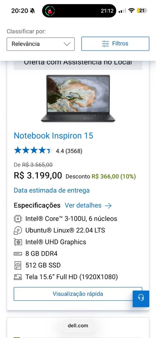  Notebook Dell Spirion