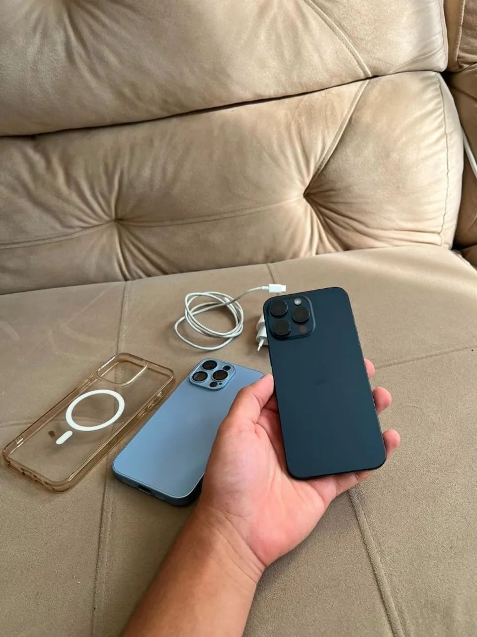 iPhone 15 Pro Max 256GB Titânio Azul - Foto 5