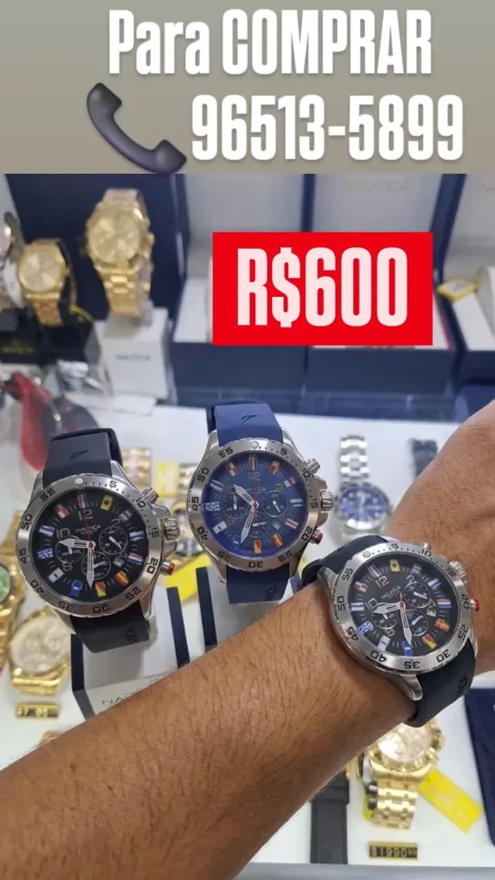 Relógio NAUTICA BANDEIRAS ORIGINAL  - PULSEIRA PRETA - Foto 2