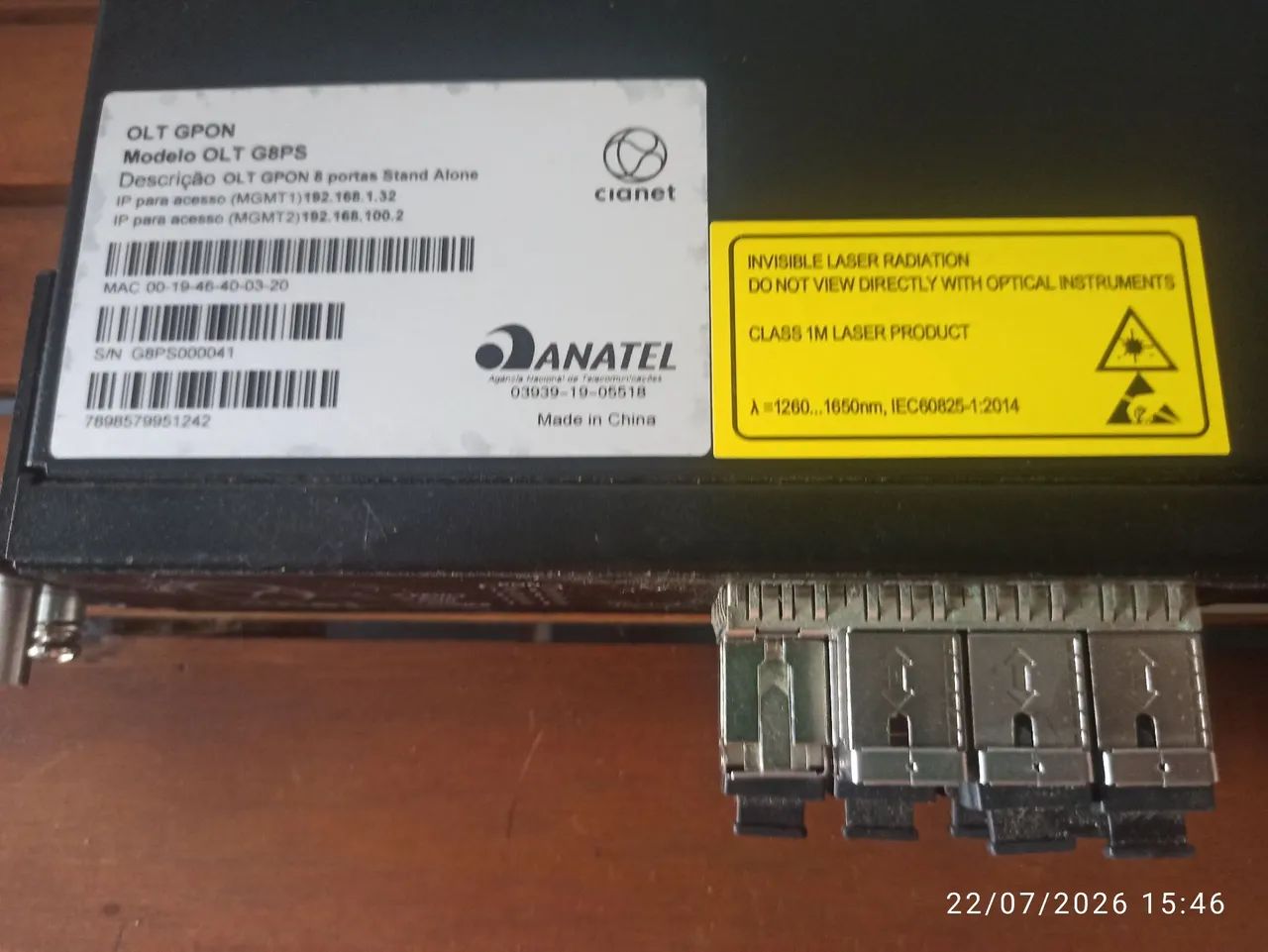 OLT GPON Cianet G8PS X 8 Portas - Foto 5