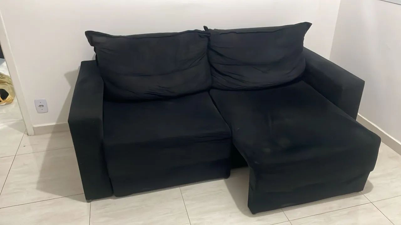 Sofá 2 lugares preto 64962178152195120