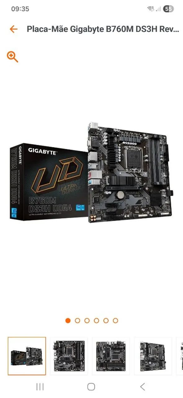 Placa mãe b760m ds3h ddr4 