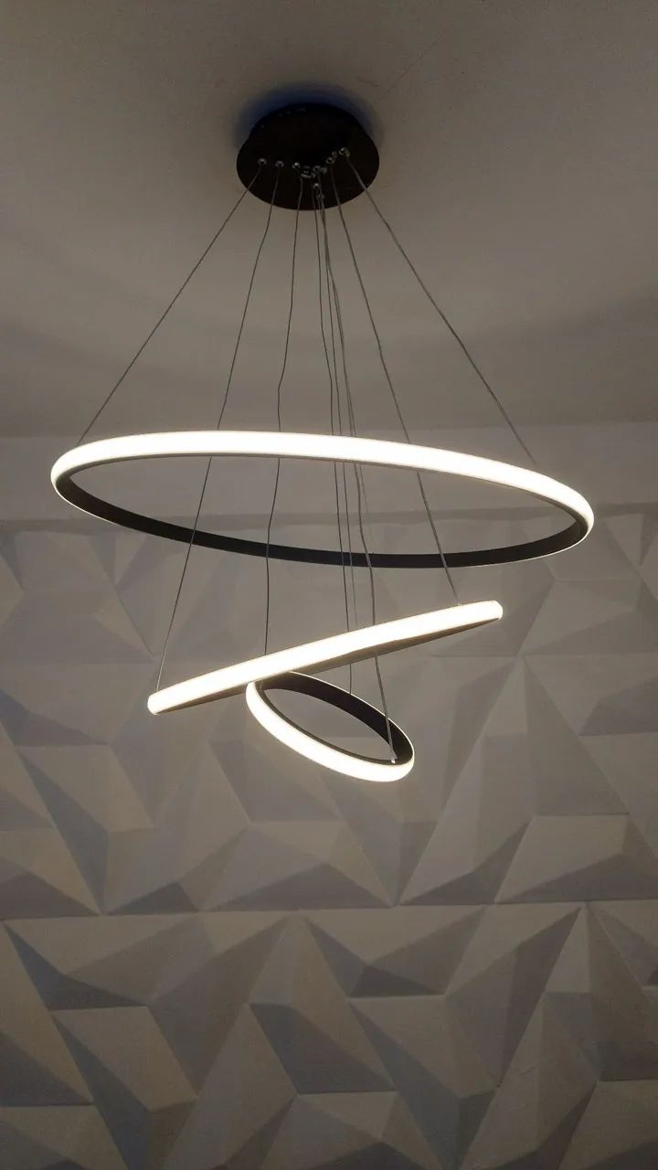 Luminária 3 aros quente