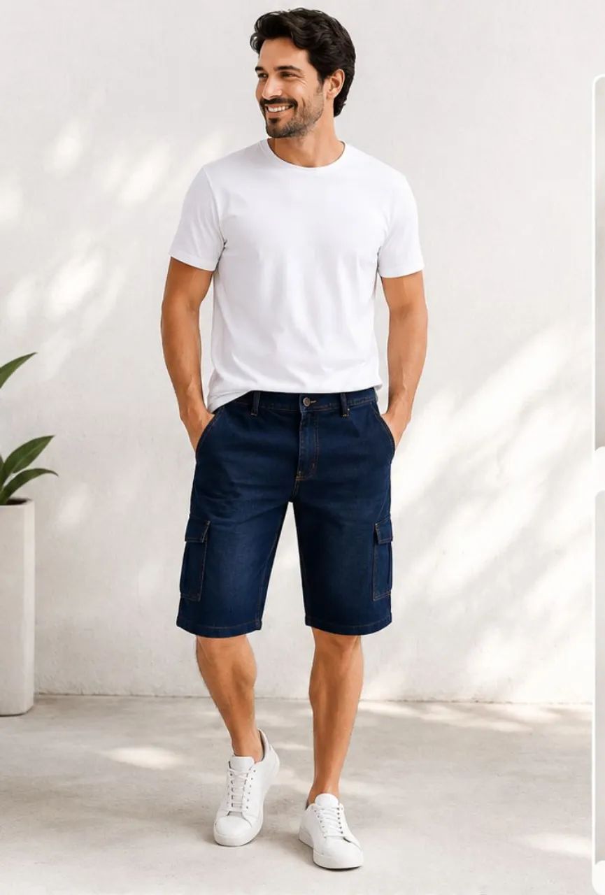 Bermuda Capri Cargo Jeans Terminal Authentic tamanho 48 
