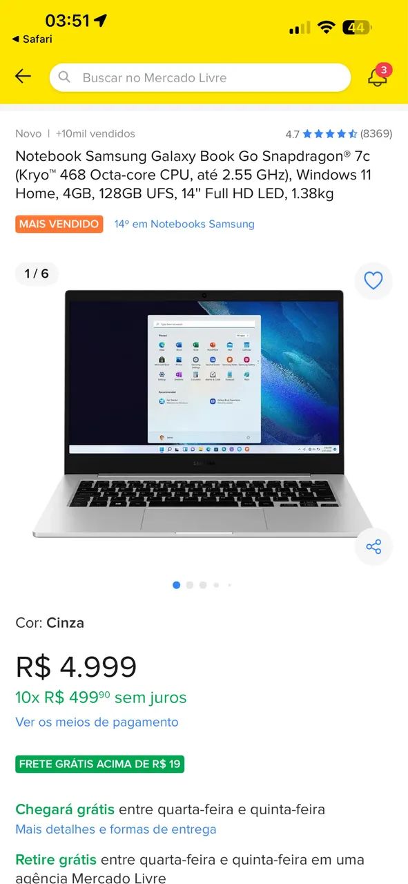 Notebook Galaxy Book Go - Foto 3