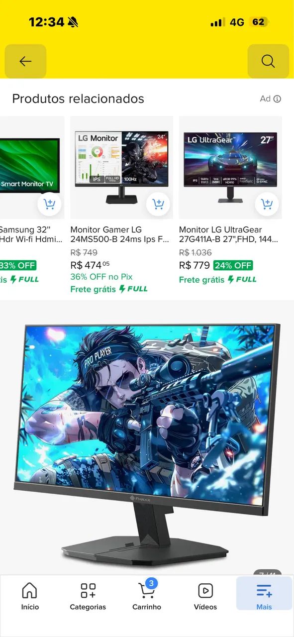 Vendo Monitor gamer 24 polegadas - Foto 2