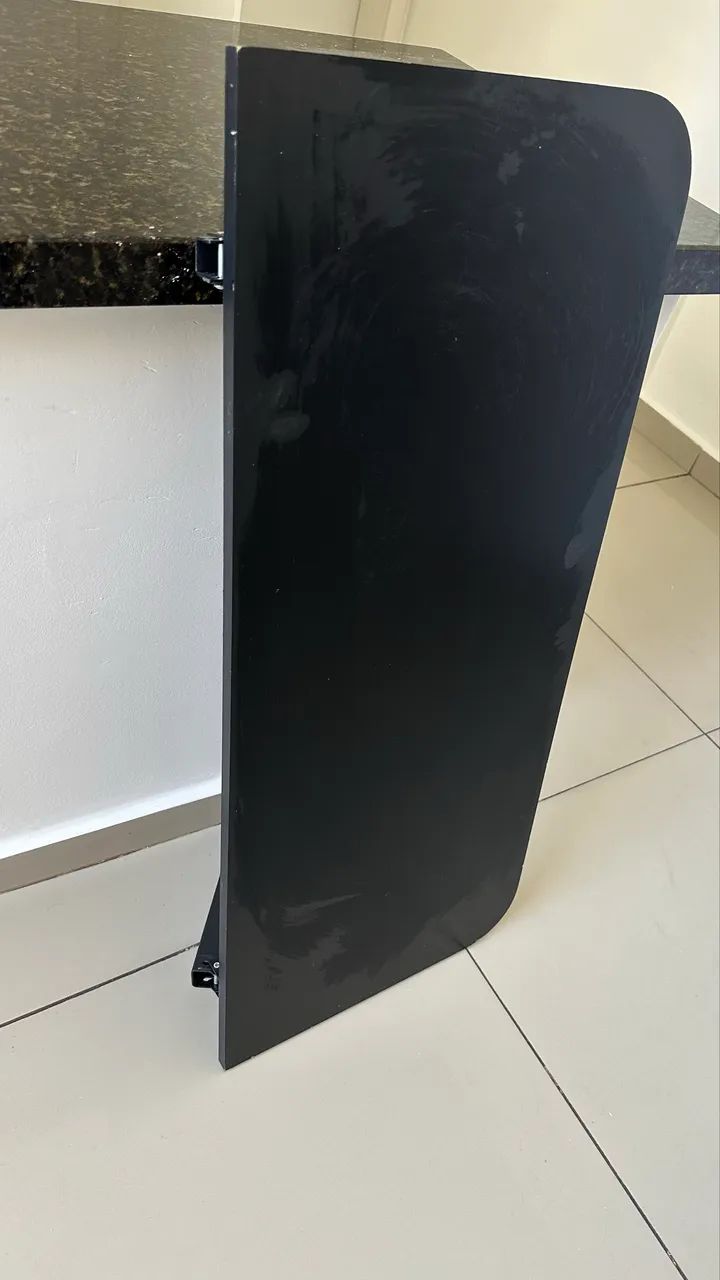 Mesa dobrável preta de madeira - Foto 3