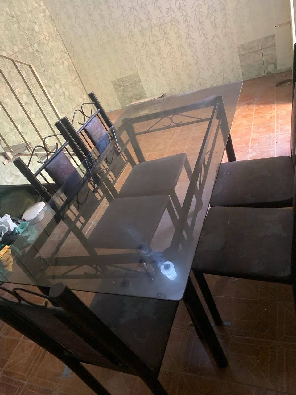 Mesa vidro 6 cadeiras - Foto 5