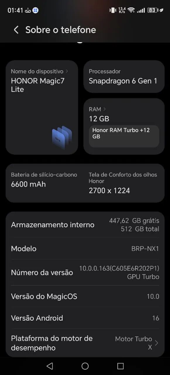 Celular honor magic lite, 512GB, 12G memória RAM, 5G.  - Foto 2
