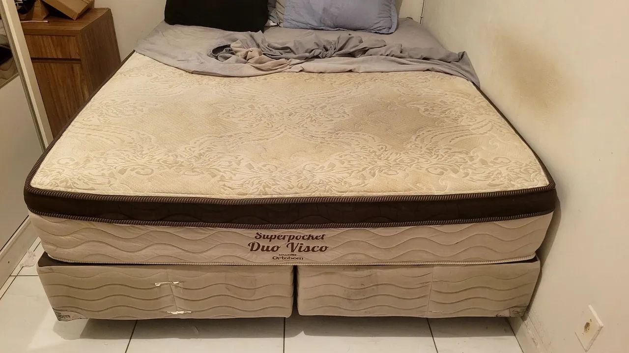 Cama Queen  ortobom ótimo estado  - Foto 2