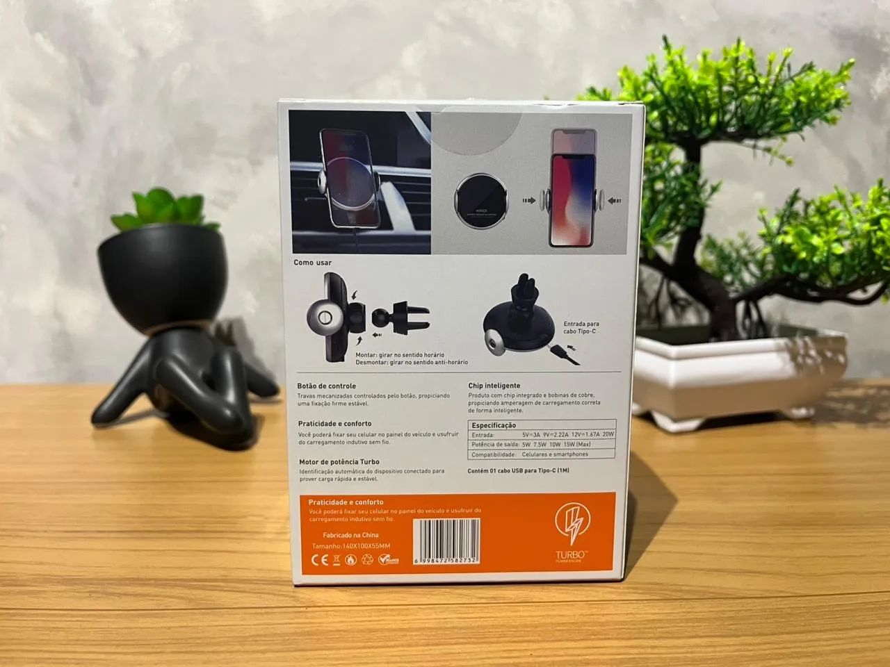 SUPORTE VEICULAR PARA CELULAR C/CARREGAMENTO INDUTIVO  - Foto 5