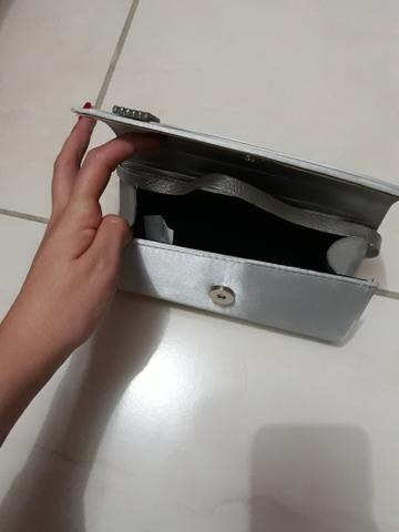 Bolsas carteira modelo festa cores prata e preto - Foto 2