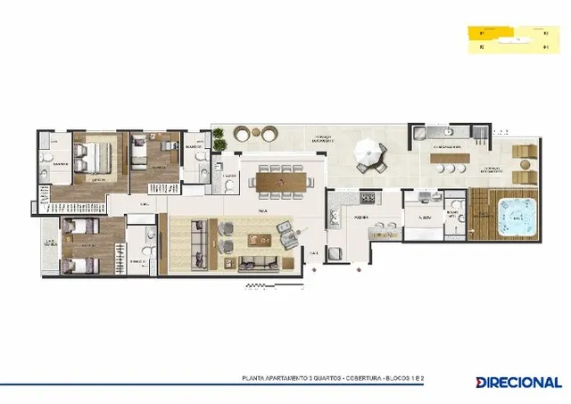 Joeasilva - Cobertura Linear de 144m² 3 Quartos, 3 Vagas em Aguas Claras (Sinal: 89 Mil)