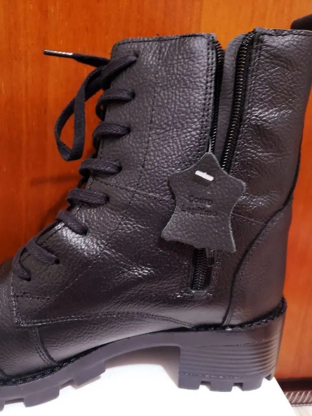 Bota feminina de Couro Legítimo  - Foto 4