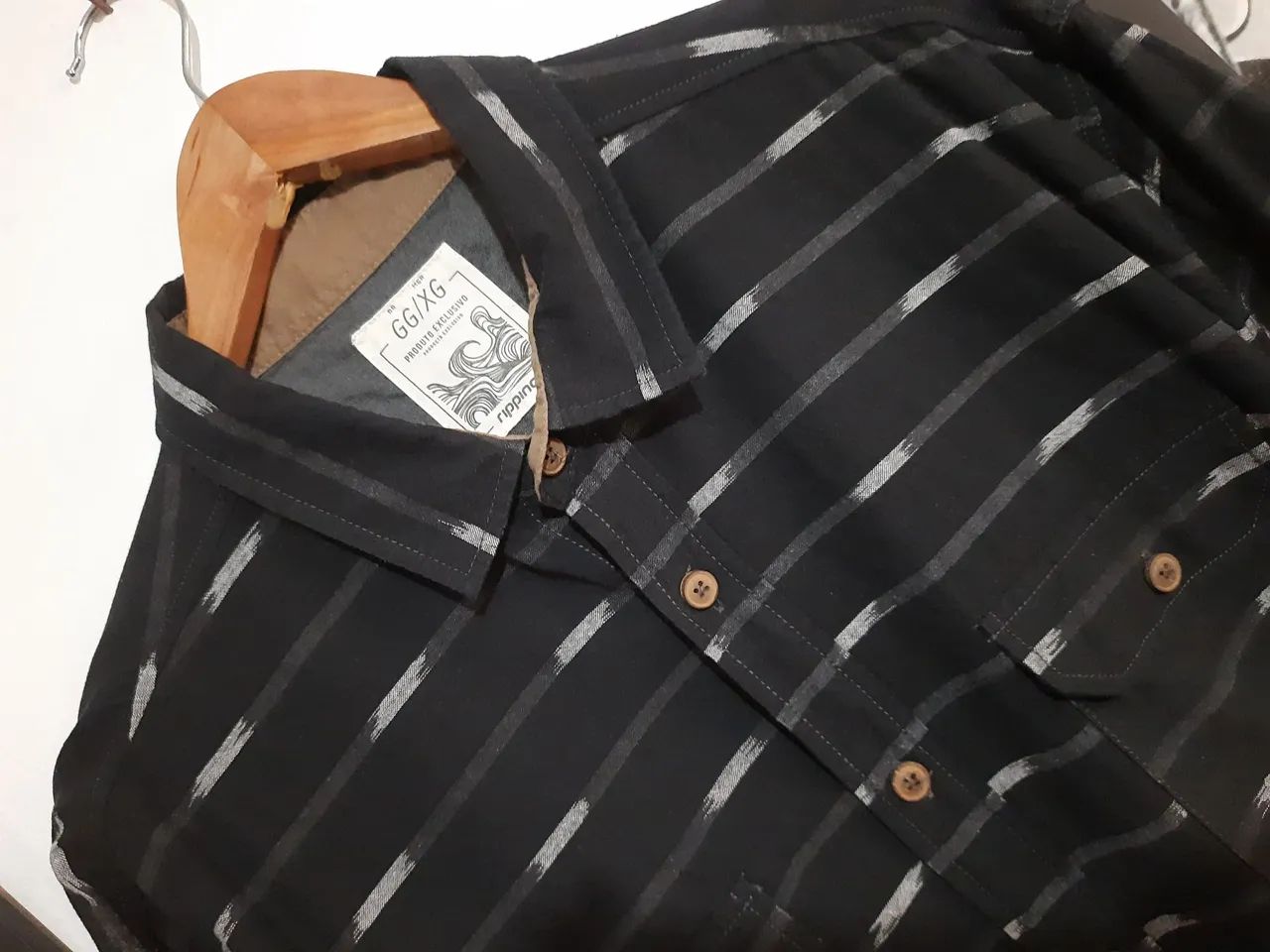 Camisa Renner Ripping  Preta e Marrom Tam GG. - Foto 3