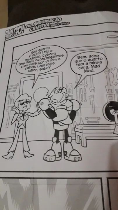 Cartaz com desenhos dupla face para pintar da Teen Titans Go usada - Foto 6