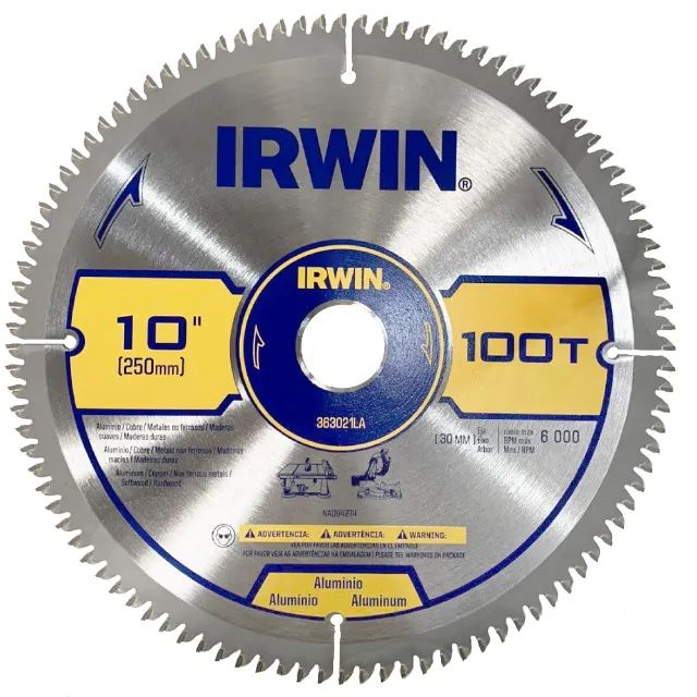 Disco de Serra Circular Multi Corte Aluminio Madeira MDF 10 Polegadas 100 dentes Irwin