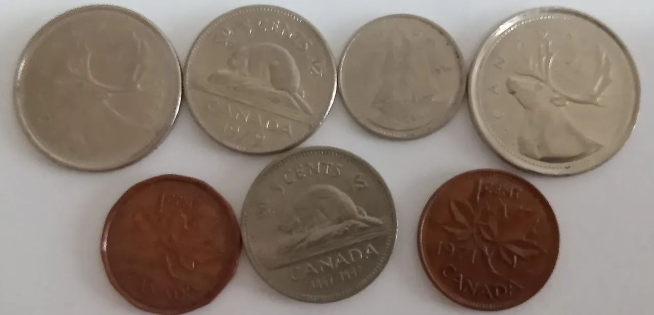 7 moedas do Canadá - Rainha Elizabeth II 