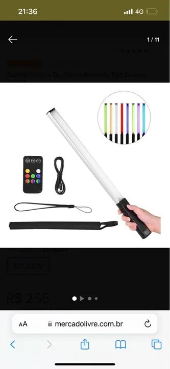 Kit de Iluminação LED para Filmagem - 10 Cores - 127-220V