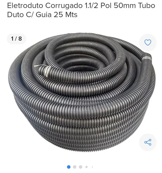 Eletroduto corrugado 1 e meia polegadas