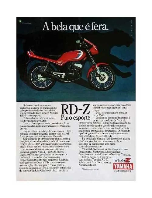 Yamaha RDZ 125 - Propaganda original de revista de época