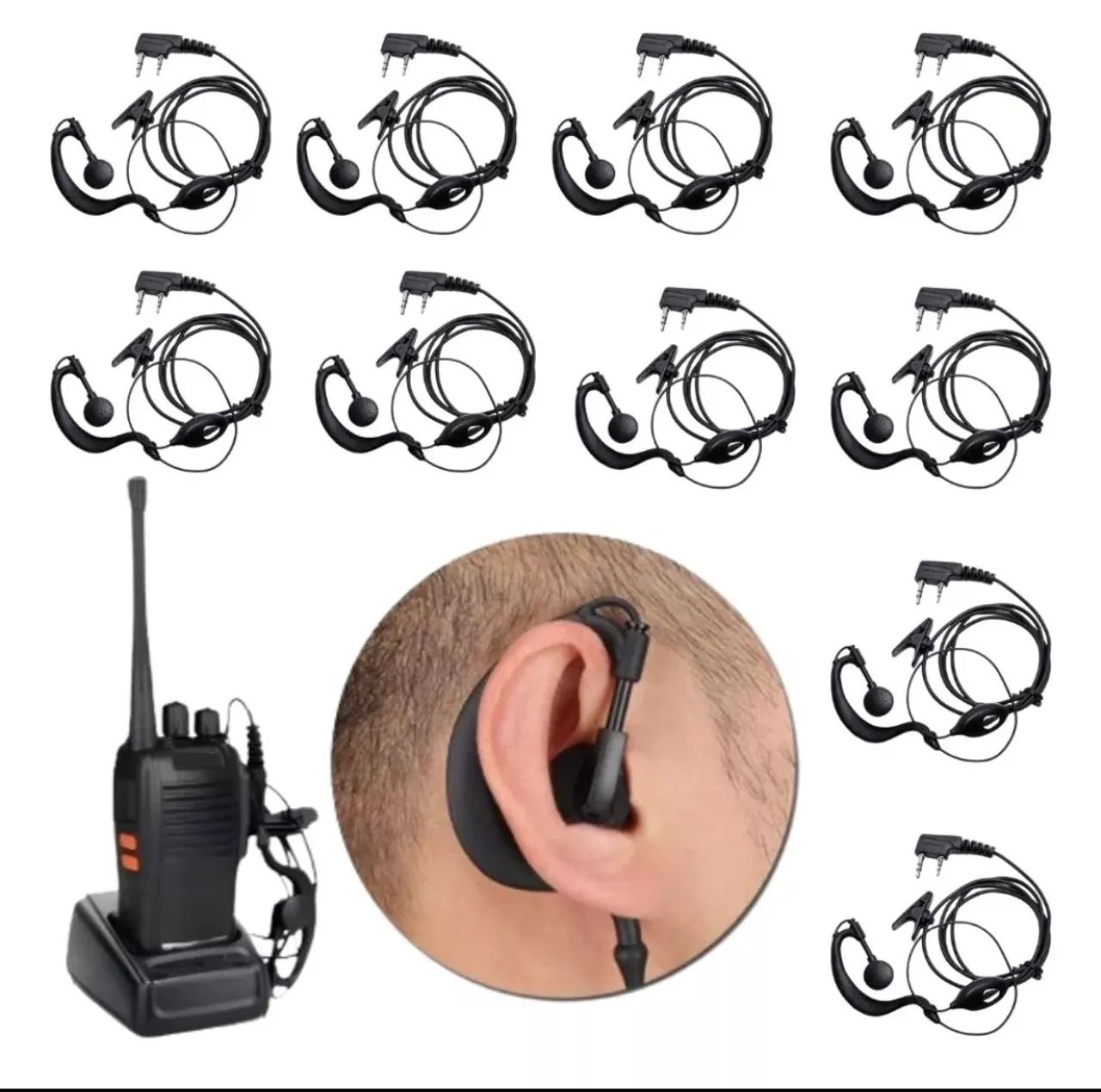 Fone de ouvido para radio comunicador baofeng 