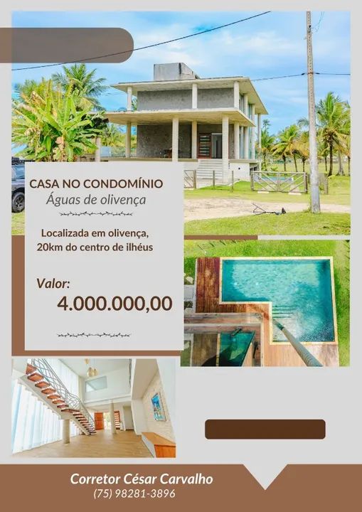 CASA NO CONDOMÍNIO ÁGUA DE OLIVENÇA
