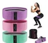 Kit Hip Band Elástico Extensor 3 Níveis  Pernas e Glúteos