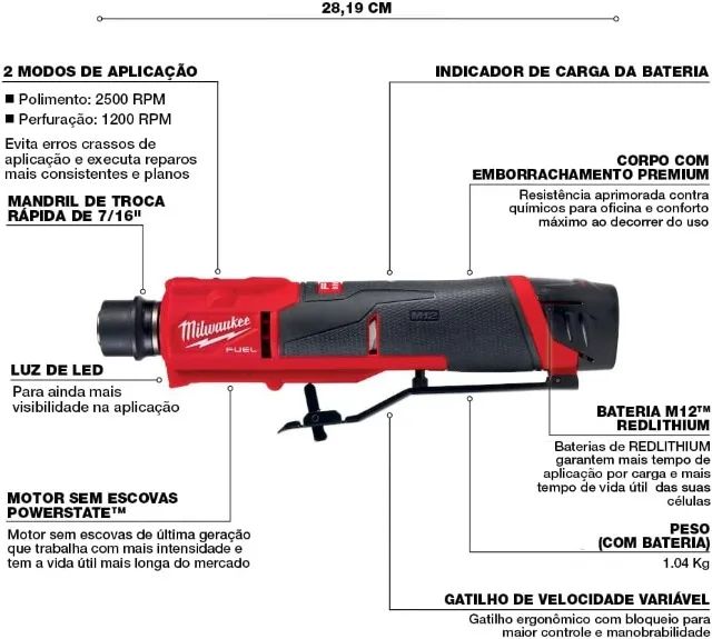 Milwaukee Rebarbador P/ Pneus - 12V Fuel 2409-20 S/ Bateria S/ Carregador, Novo, Na Caixa - Foto 4