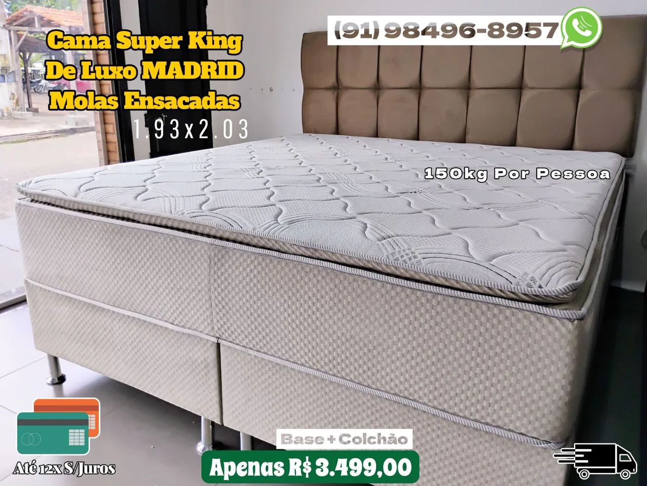 CAMA SUPER KING DE LUXO MOLAS ENSACADAS 