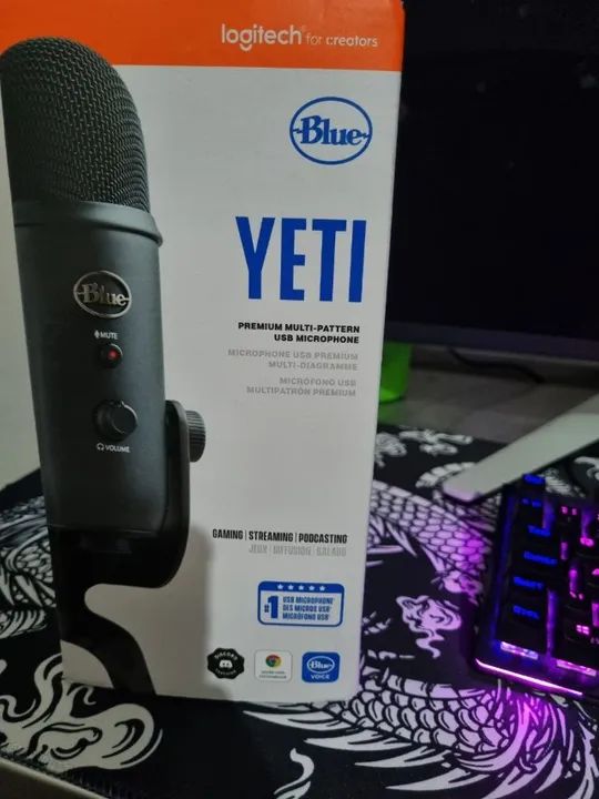 [Novo] Microfone Blue Microphones Condensador USB Blue Yeti Preto - Foto 2