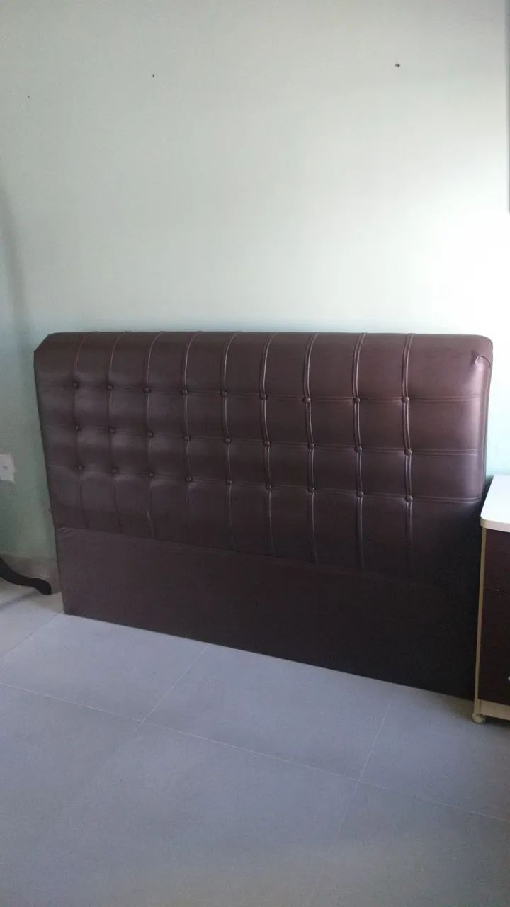 linda cabeceira de cama marrom queen  - Foto 2