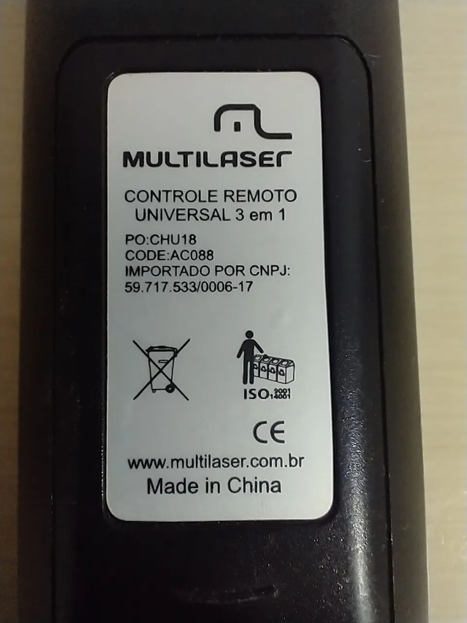 Controle Remoto Universal 3 em 1 Preto AC088 Multilaser - Foto 3